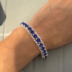SHEIN Blue and Silver Gemstone Bracelet